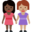 women holding hands, dark skin tone, medium skin tone